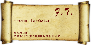 Fromm Terézia névjegykártya